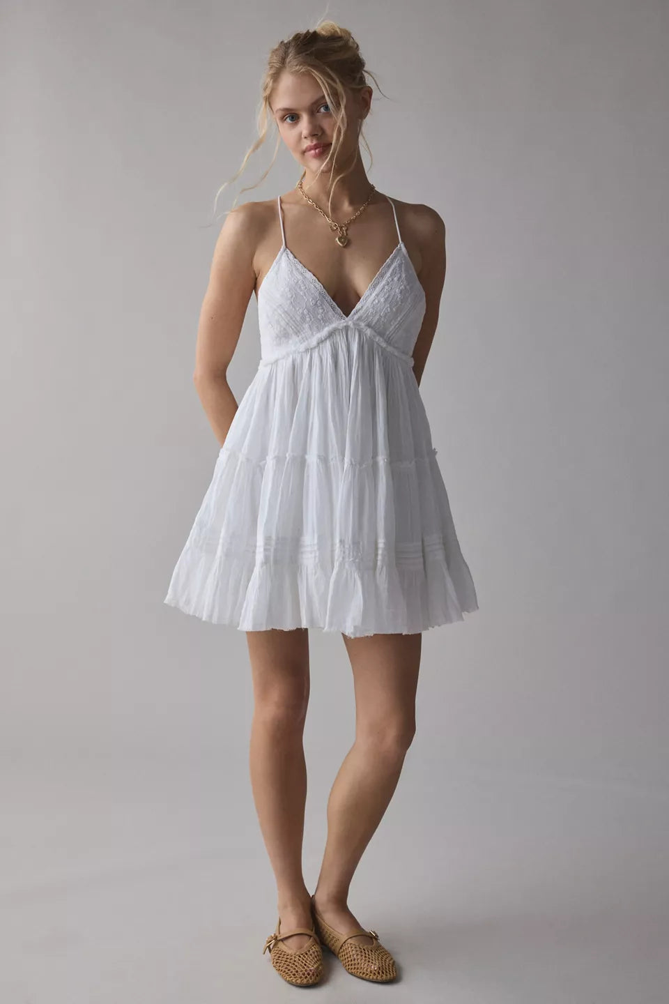 Vestido Mini Kimchi Blue Aria Babydoll em Algodão