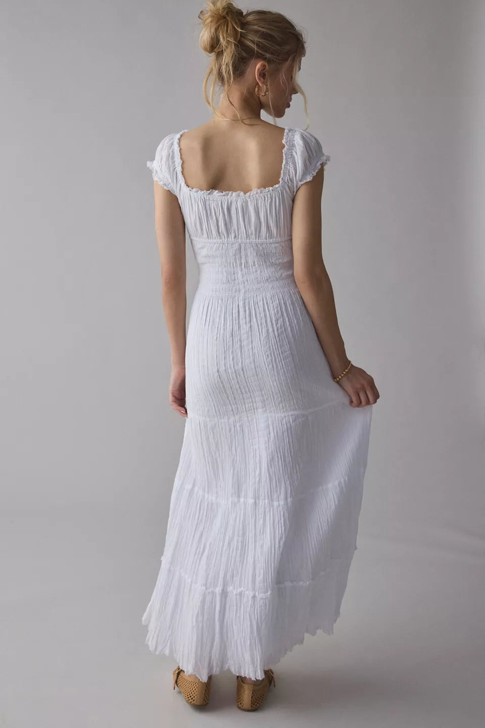 Vestido Longo Sienna em Algodão com Lastex