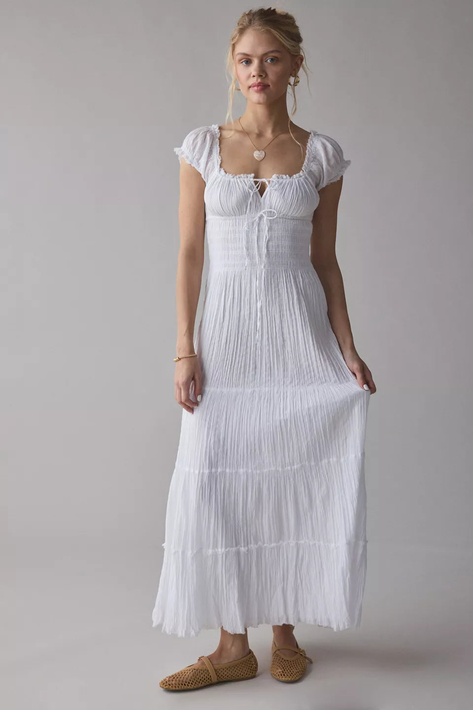 Vestido Longo Sienna em Algodão com Lastex