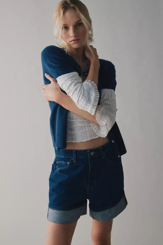 Velvet Indie Mid-Rise Cuffed Denim Short