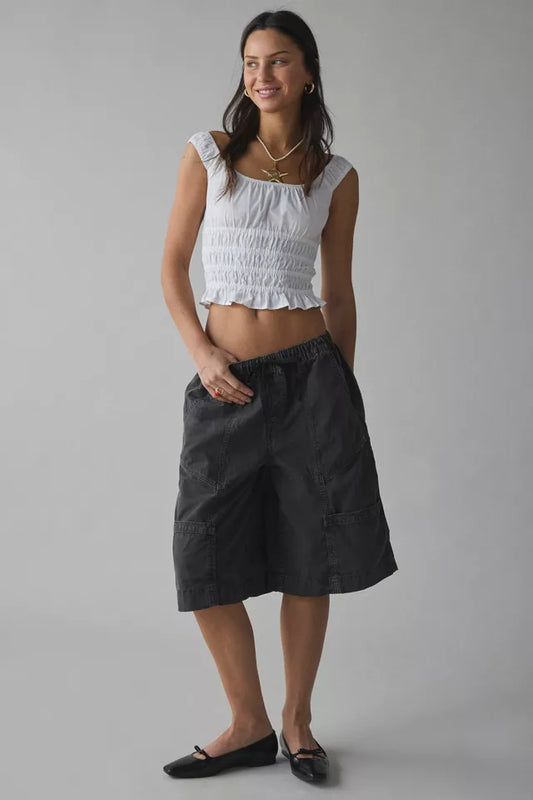 Velvet Mario Pull-On Cotton Utility Jort